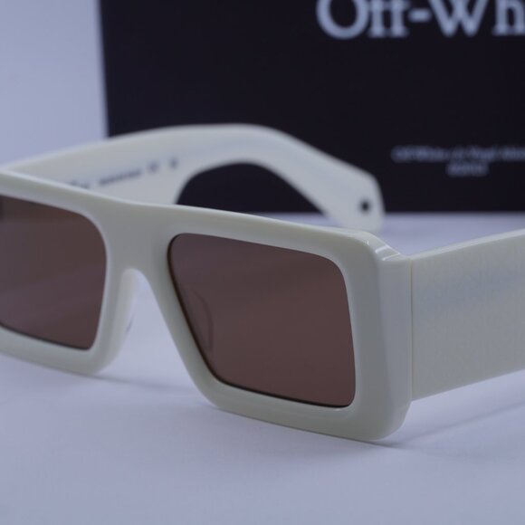 Off-White OERI140 TROY 0164 Rectangle Sunglasses – White/Brown main image 5
